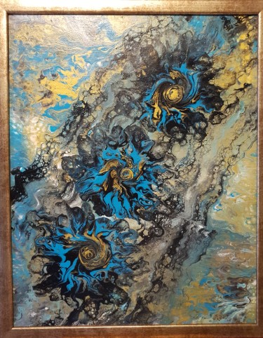 Abstrakt Acryl Pouring slika na platnu, autor Melinda  Balaša