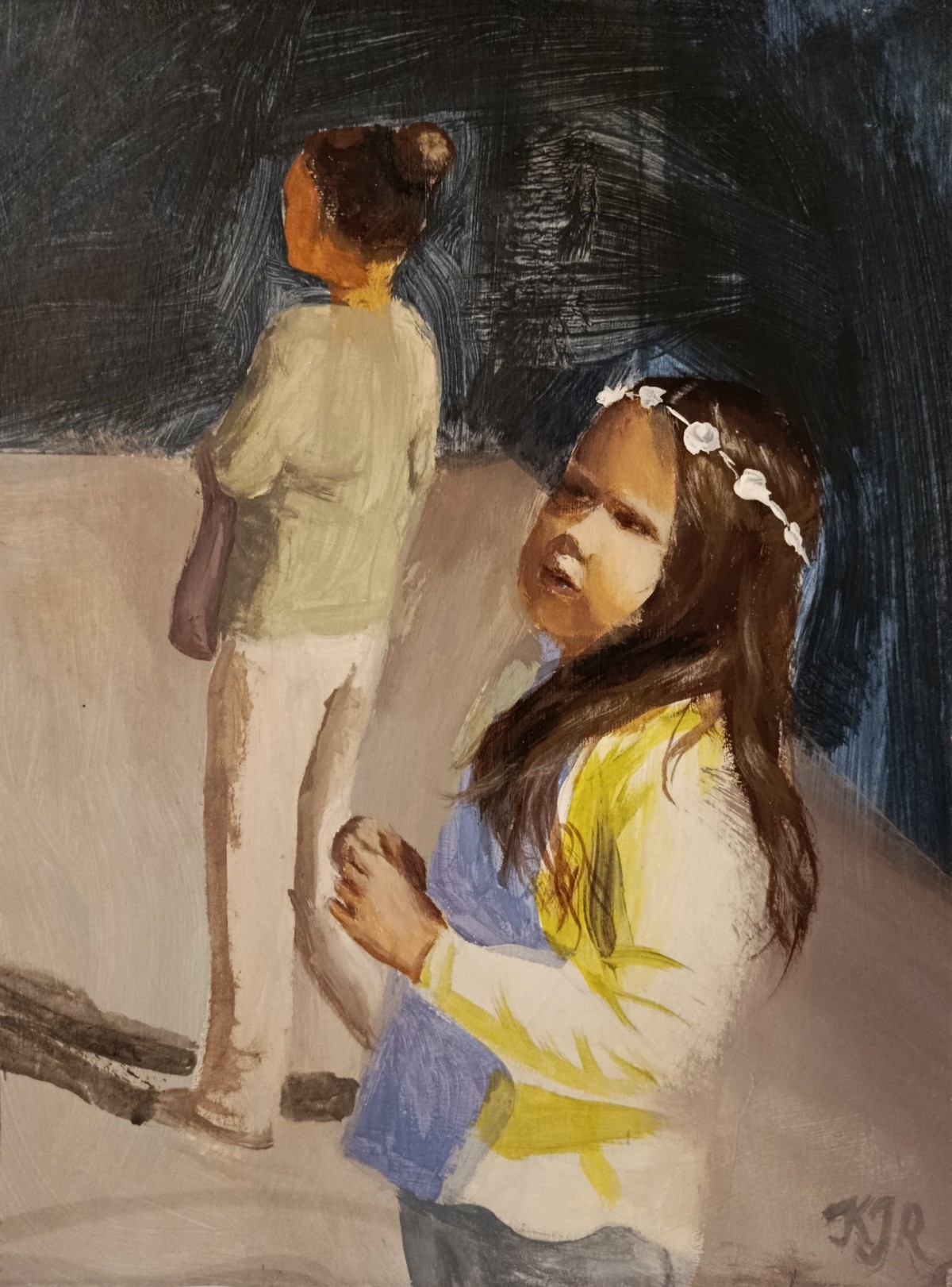 Devojčica u dvorištu