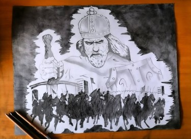 Car Dušan Silni sa vojskom, autor Ana Markovic